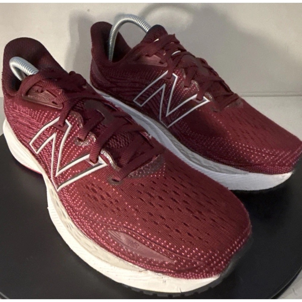 New Balance Fresh Foam X 860v12 Garnet Maroon Pink Glo Running Shoes Women SZ 8